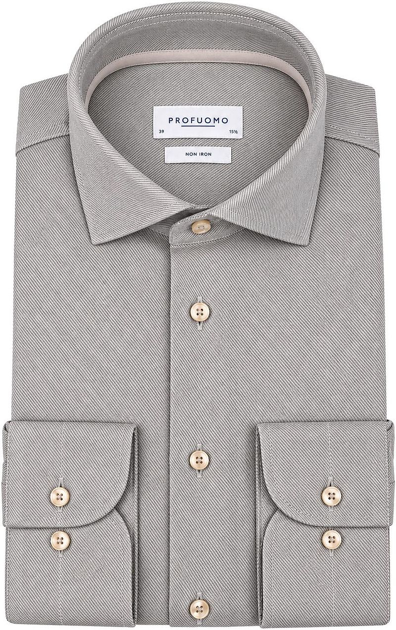 Profuomo Hemd Heavy Twill Green - Größe 38 (S)