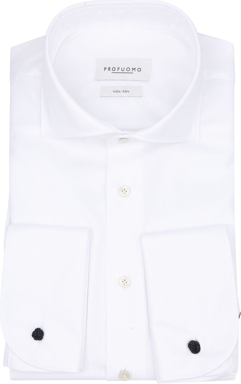 Profuomo Shirt Cutaway Dubbel Manchet Wit