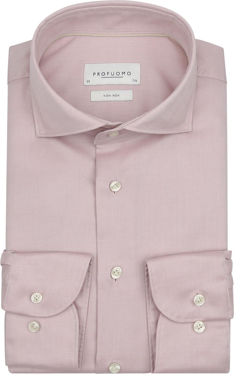 Profuomo Twill Overhemd Lichtroze