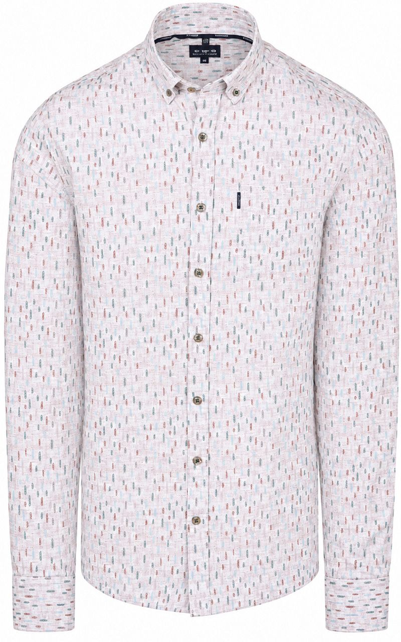 State of Art Hemd Poplin Print Beige Multicolor - Größe 3XL