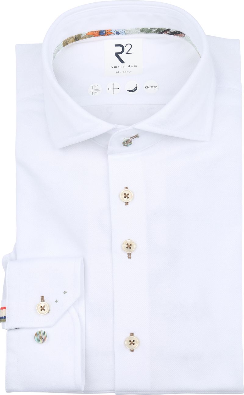 R2 Shirt Japanese Knitted Contrast White - Größe 45 günstig online kaufen