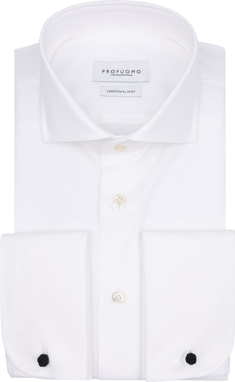 Profuomo Hemd Cutaway Doppel Manschette Off White - Größe 44