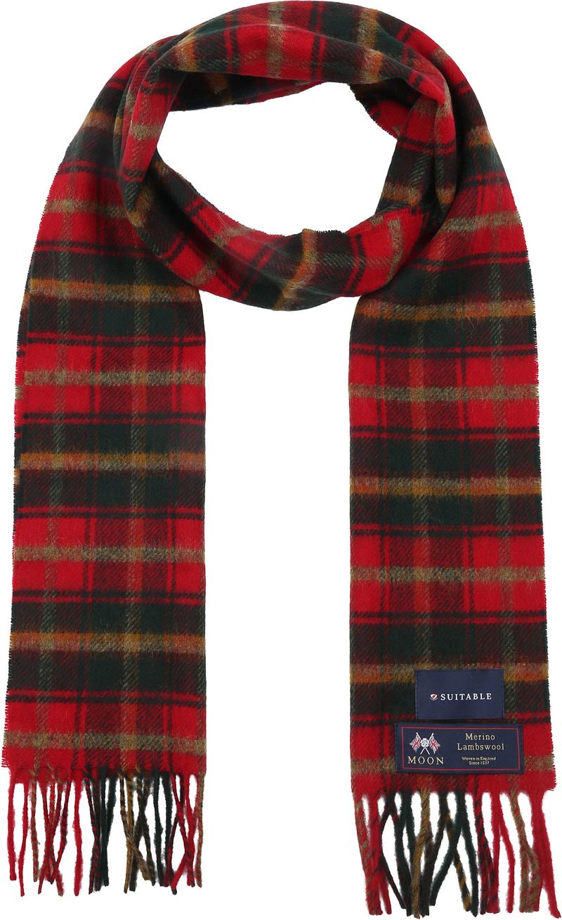 Suitable Herrenschal Kariert Merino Rot -