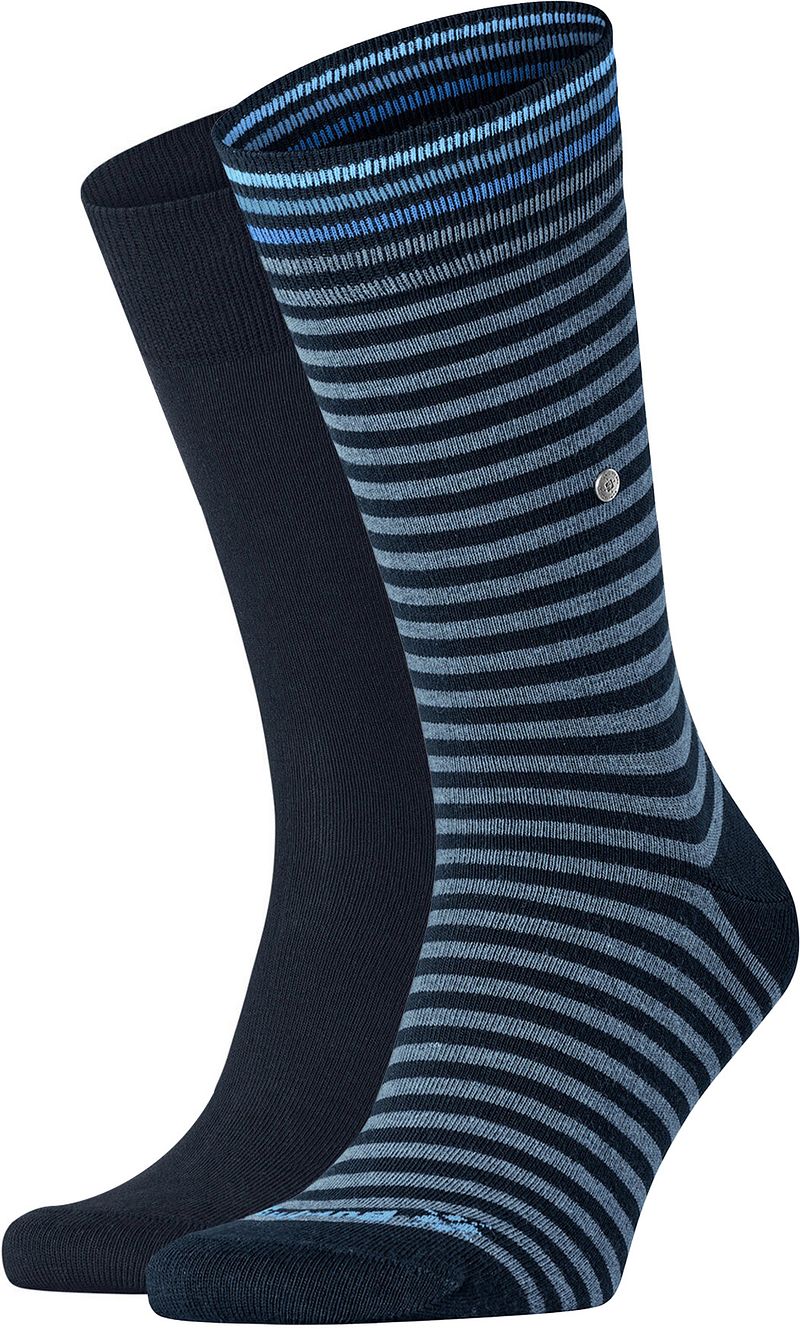 Burlington Everyday Socken 2er-Pack Streifen Navy - Größe 40-46