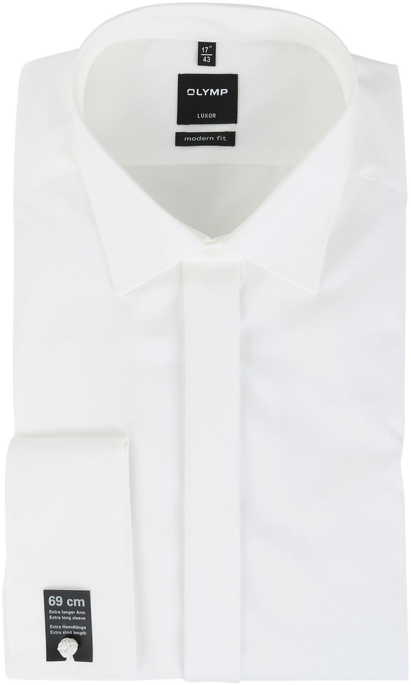 OLYMP Luxor Smokinghemd Extra Langer Arm Off-White Hochzeit - Größe 48 günstig online kaufen