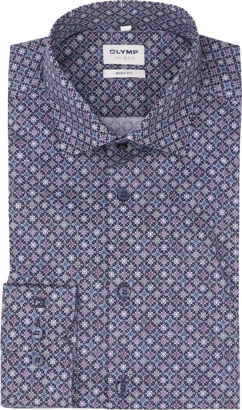 OLYMP Level 5 Hemd Druck Blau - Größe 41 günstig online kaufen