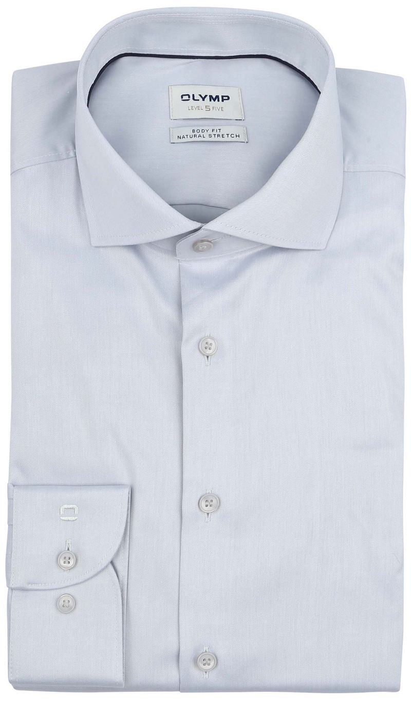 Olymp Level 5 Overhemd Twill Silver
