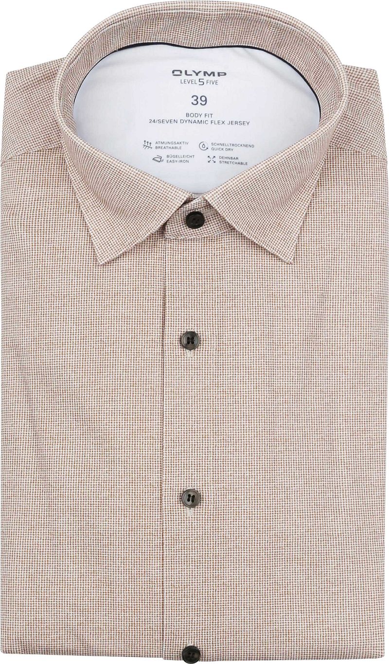OLYMP Hemd Level 5 24/Seven Pied De Poule Braun - Größe 41 günstig online kaufen