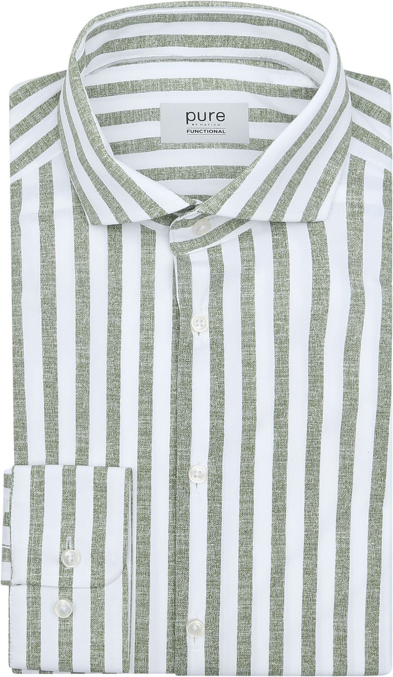 Pure Shirt Linen Optics Streep Groen