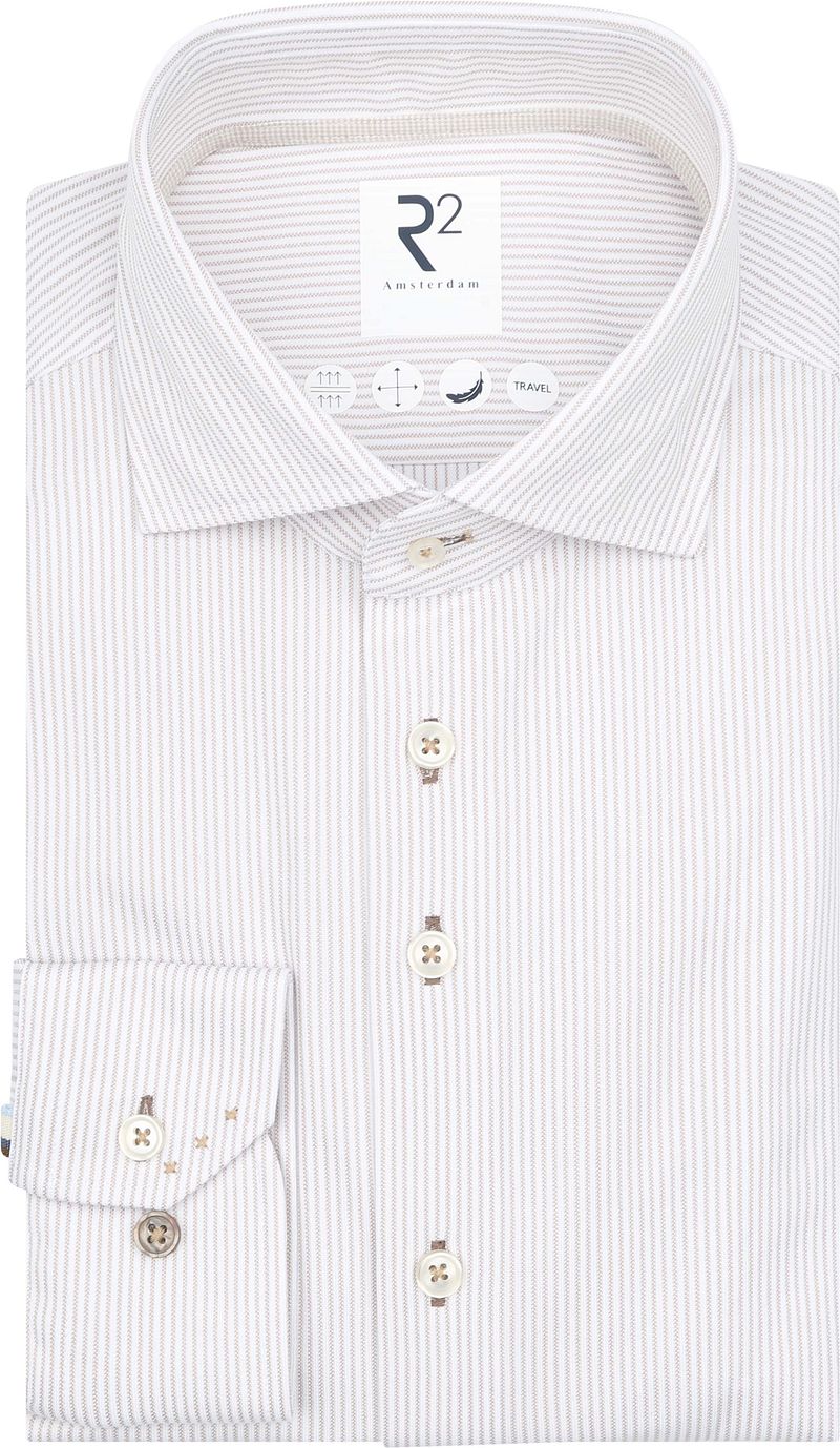 R2 Hemd Knitted Stripes Beige - Größe 39 günstig online kaufen