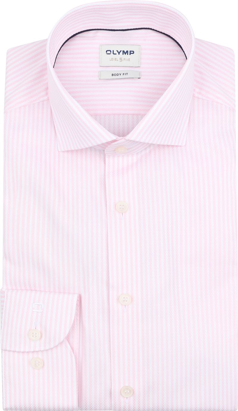 Olymp Overhemd Level 5 Luxury Stripe Roze