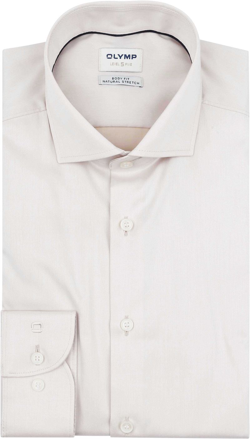 Olymp Level 5 Overhemd Twill Off White