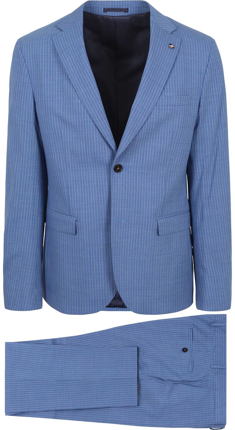 Suitable Strato Ossi Kostuum Wol Blauw