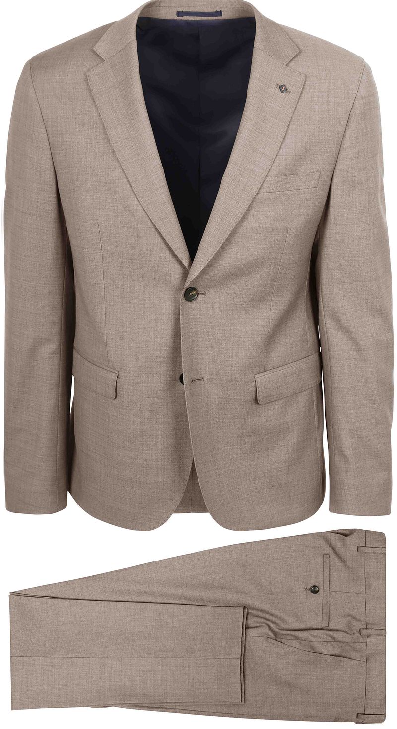 Suitable Toulon Kostuum Wol Sand