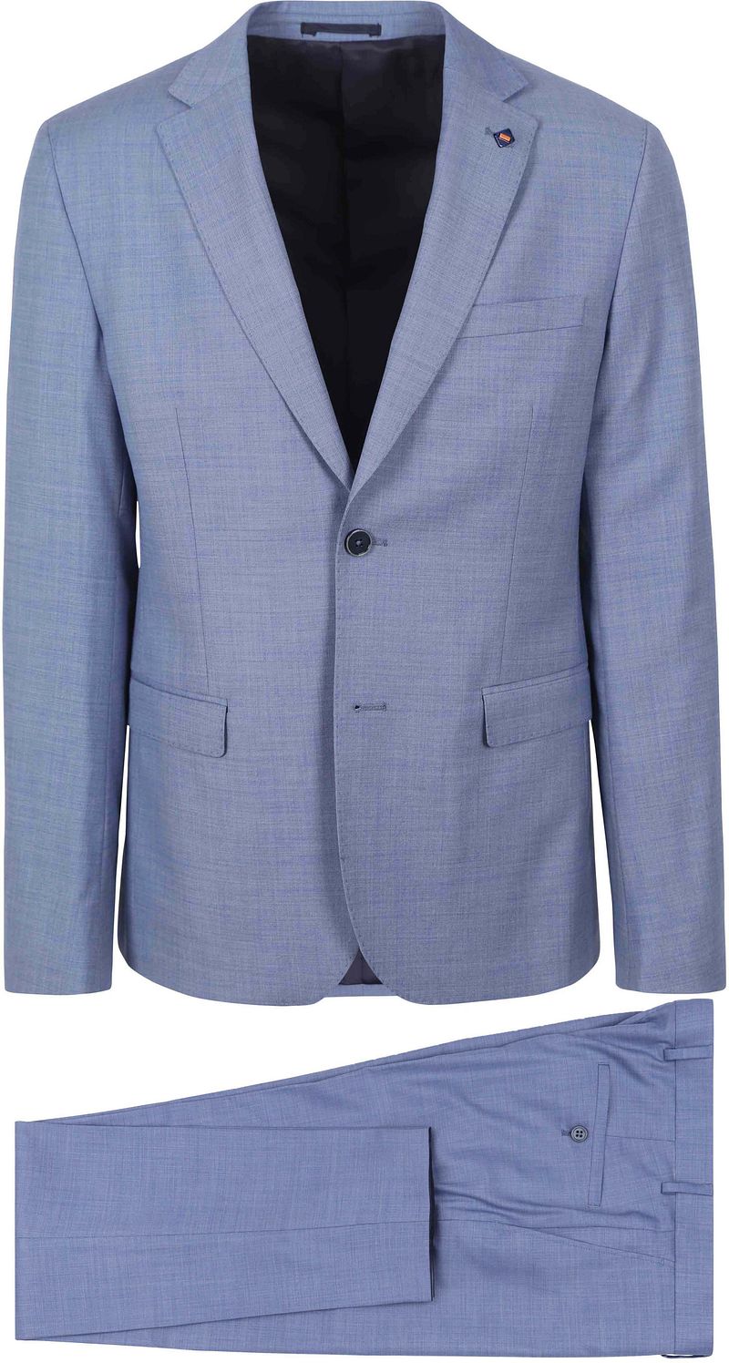 Suitable Toulon Kostuum Wol Blauw