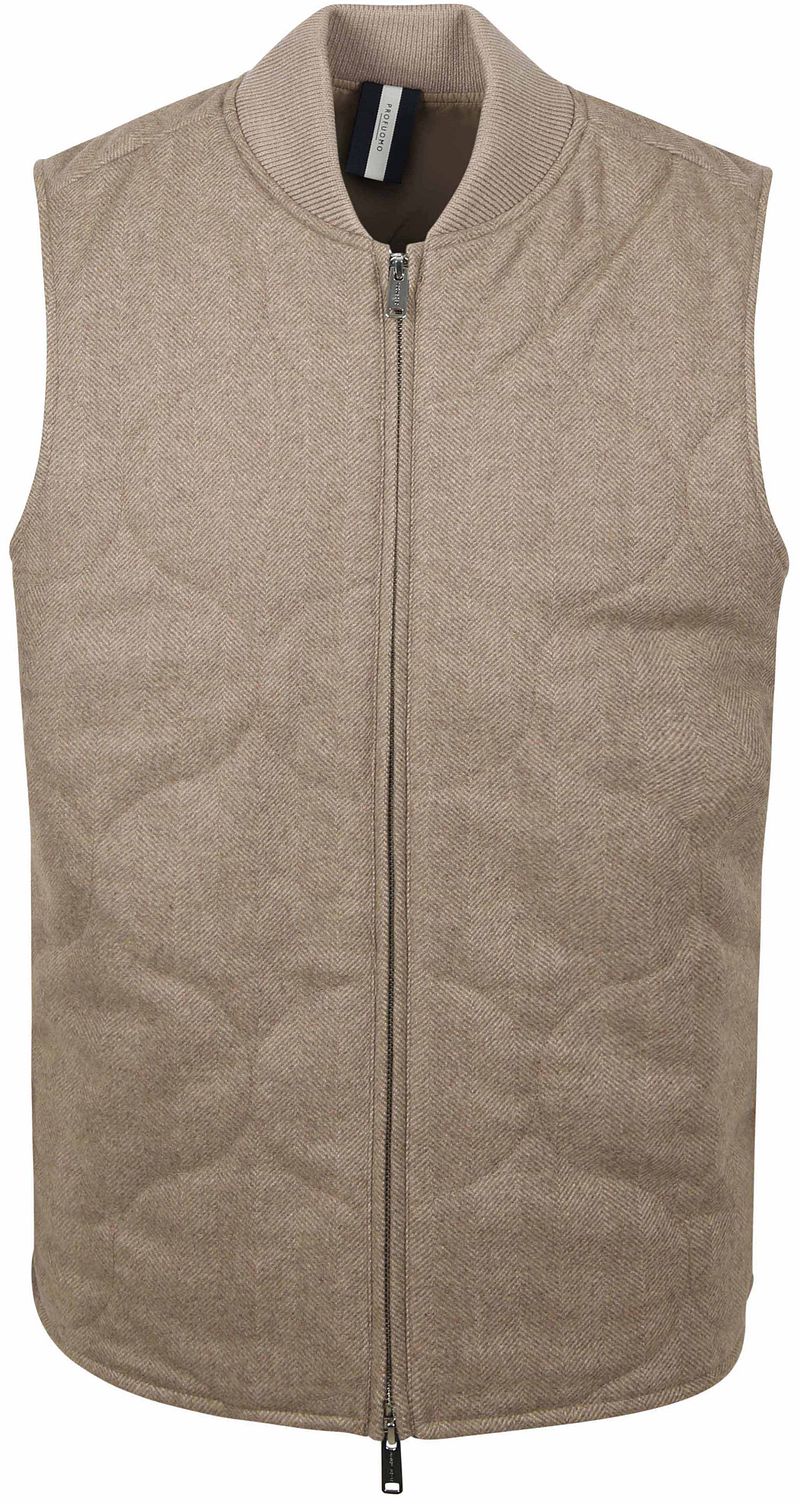 Profuomo Herringbone Weste Sand - Größe 54 günstig online kaufen