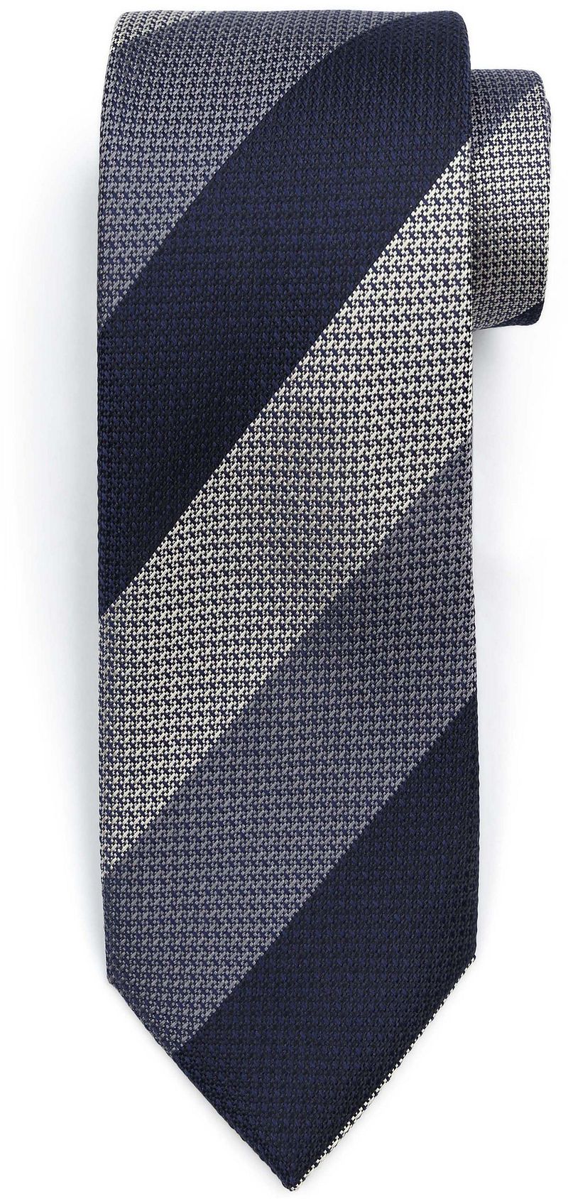 Suitable Stropdas Zijde Wide Stripe Navy -