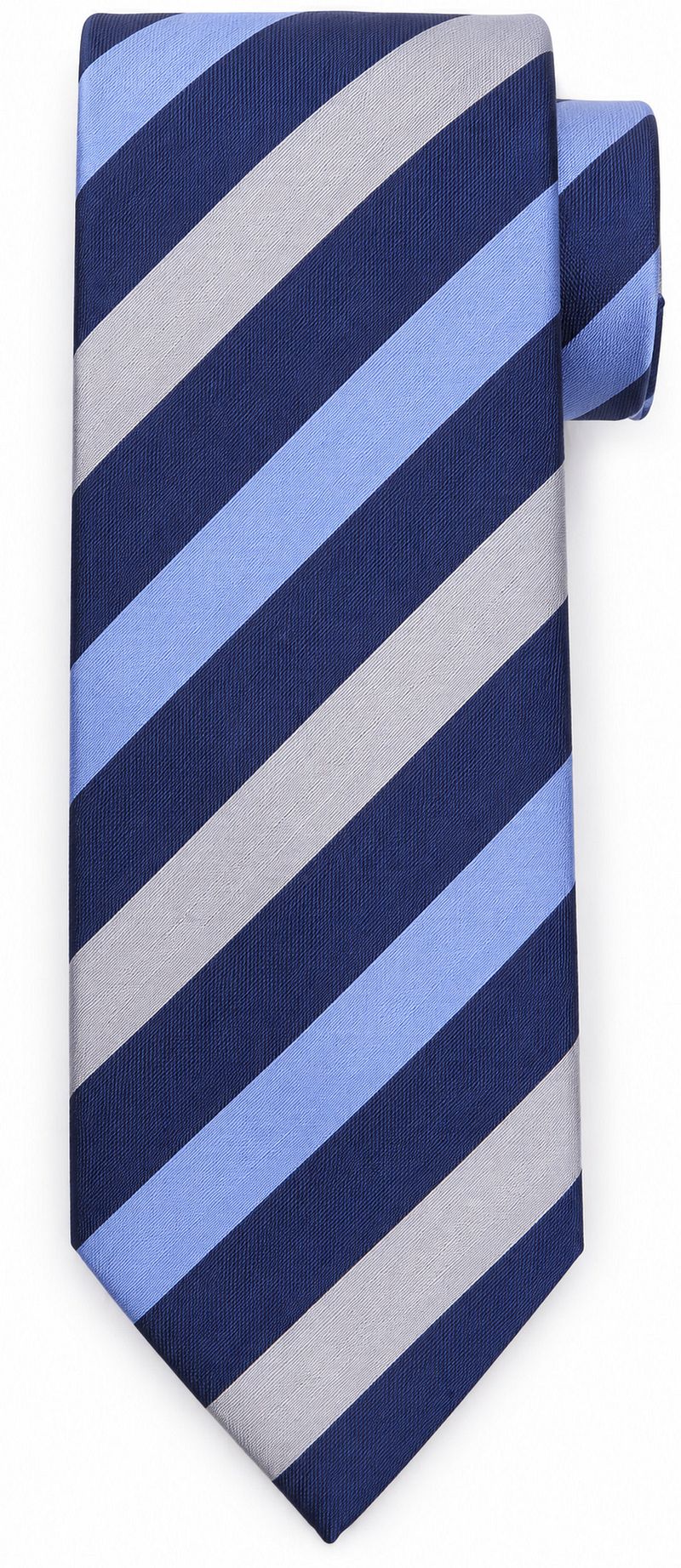 Suitable Stropdas Zijde Multistripe Navy -