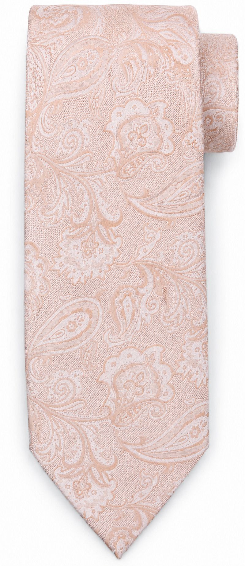 Suitable Stropdas Zijde Paisley Caramel Bruin -