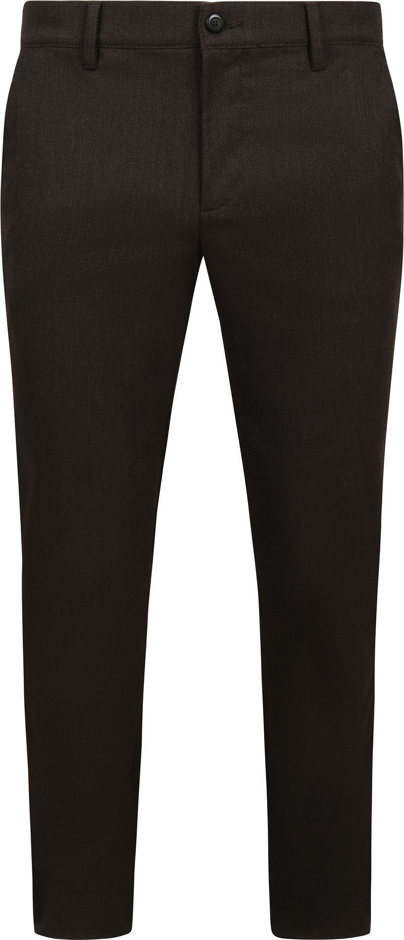 Alberto Lou Chino Flanel Herringbone Bruin