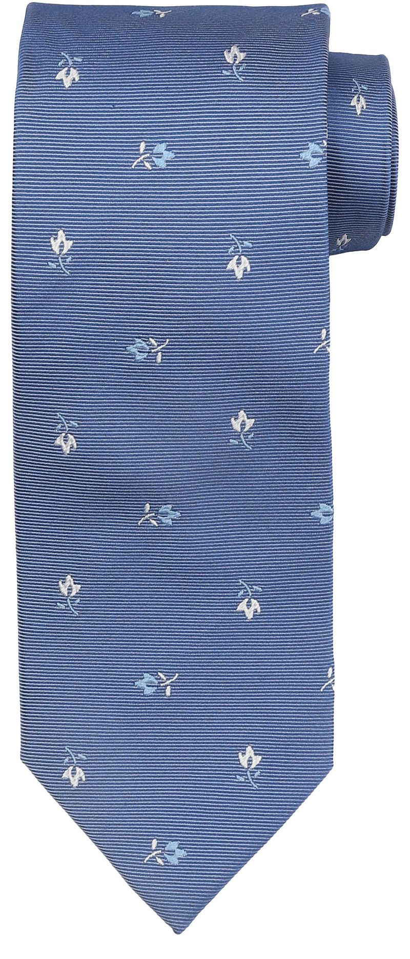 Suitable Stropdas Zijde Bloem Blauw -