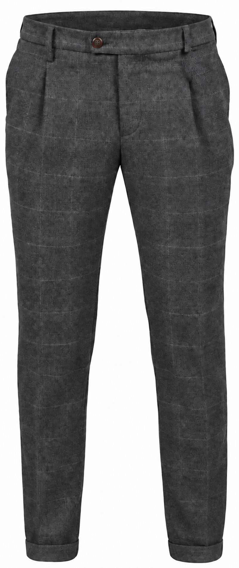 Alberto Barista Wool Chino Glencheck Antraciet