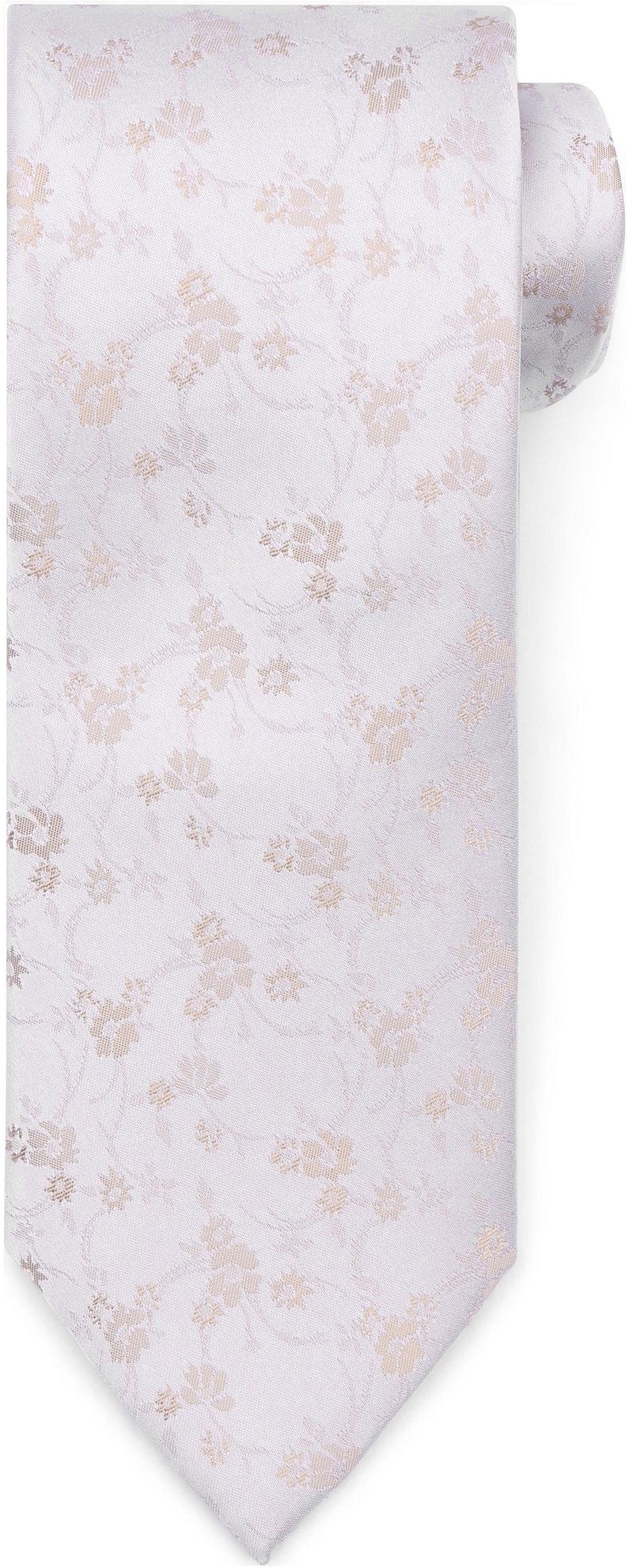 Suitable Zijde Stropdas Met flower Off-White -