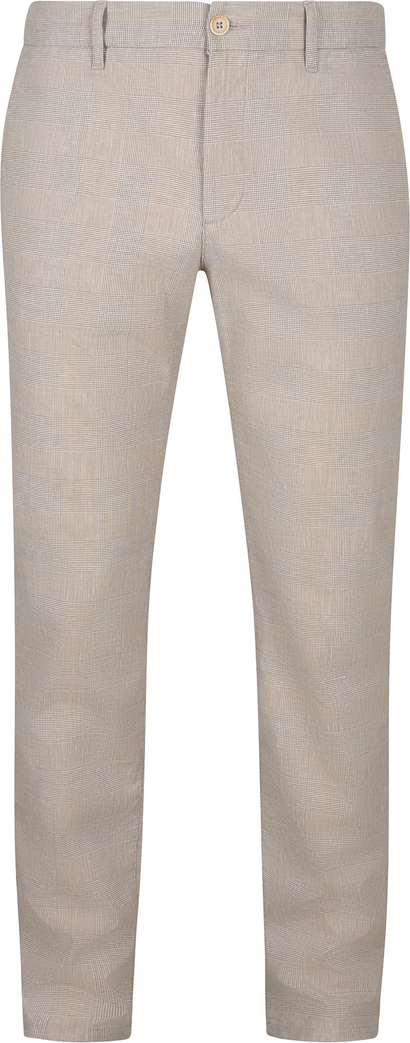 Alberto Lou Chinohose Glencheck Beige - Größe W 32 - L 32 günstig online kaufen