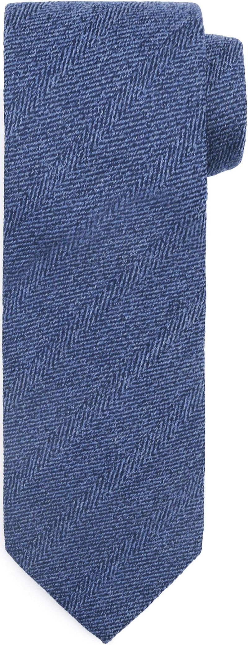 Suitable Stropdas Wol/Zijde Visgraat Indigo -