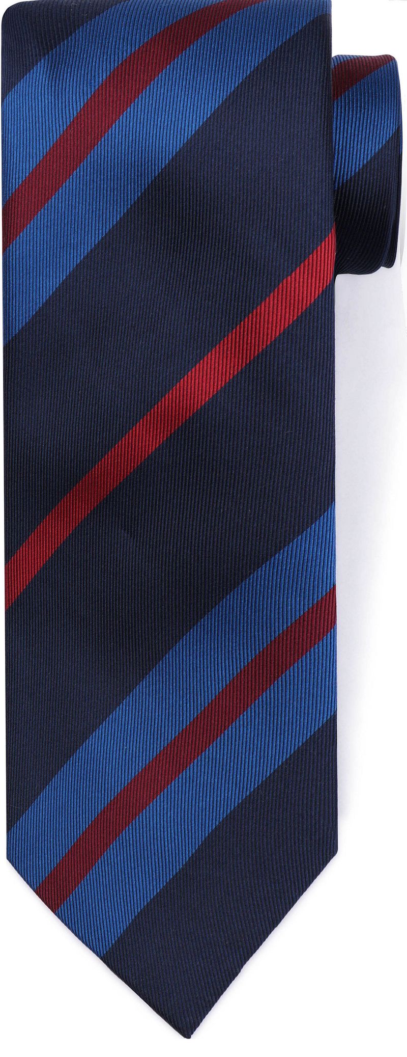 Suitable Stropdas Zijde Triple Stripe Navy -