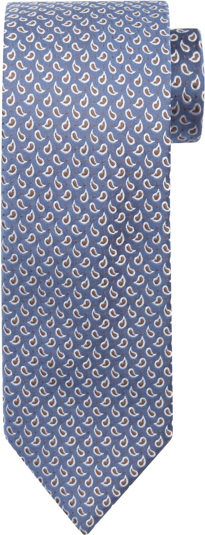 Suitable Stropdas Zijde Paisley Donkerblauw -