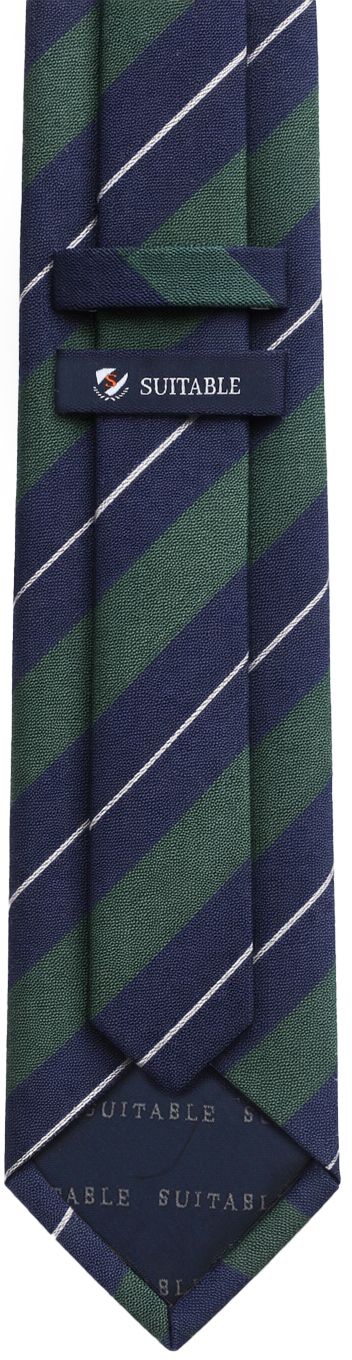 Suitable Krawatte Seide Triple Stripe Dunkelgrün - günstig online kaufen