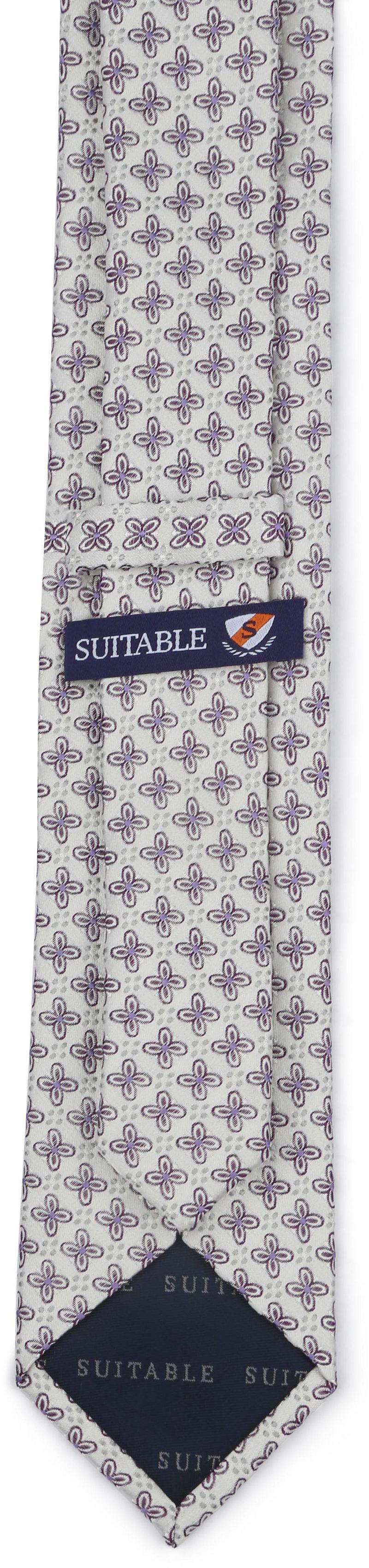 Suitable Krawatte Seide Blumen Weiß - günstig online kaufen