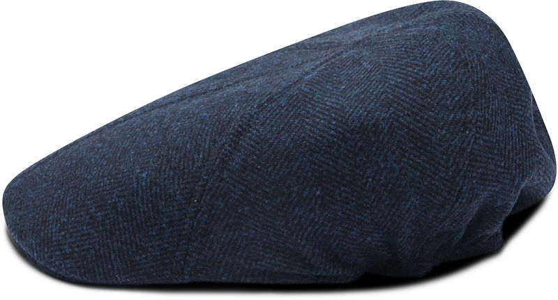 Suitable Flat Cap Wool Herringbone Navy - günstig online kaufen