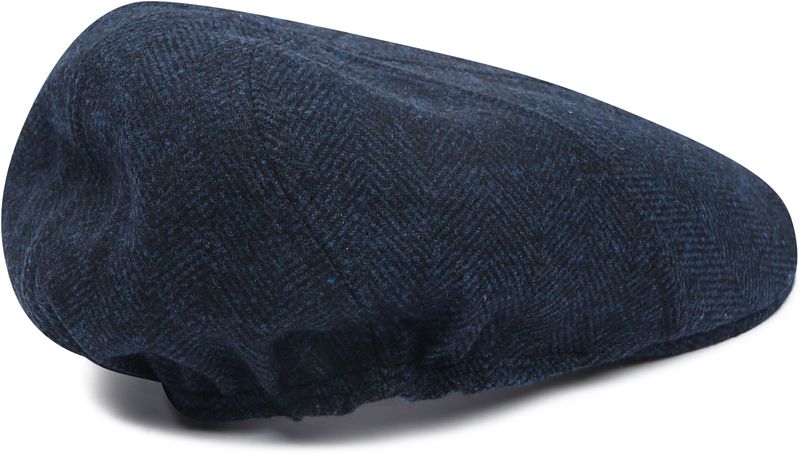 Suitable Flat Cap Wool Herringbone Navy - günstig online kaufen