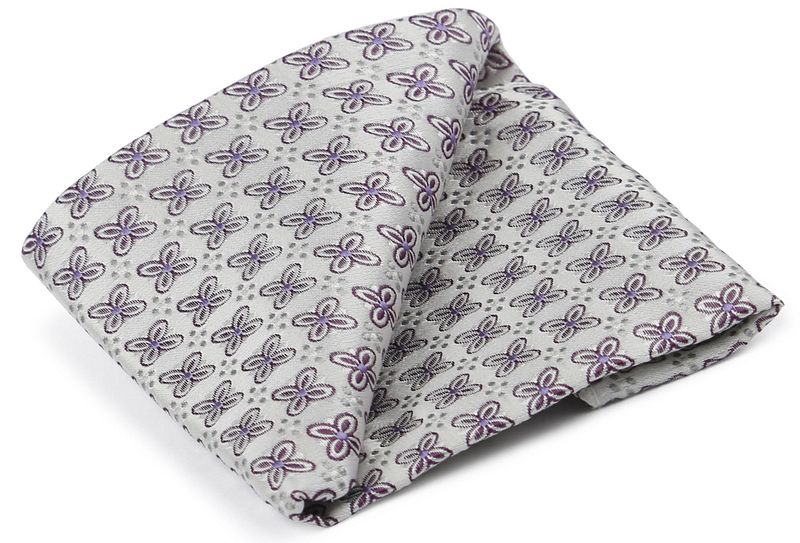 Suitable Zijde Pochet Bloem Wit -