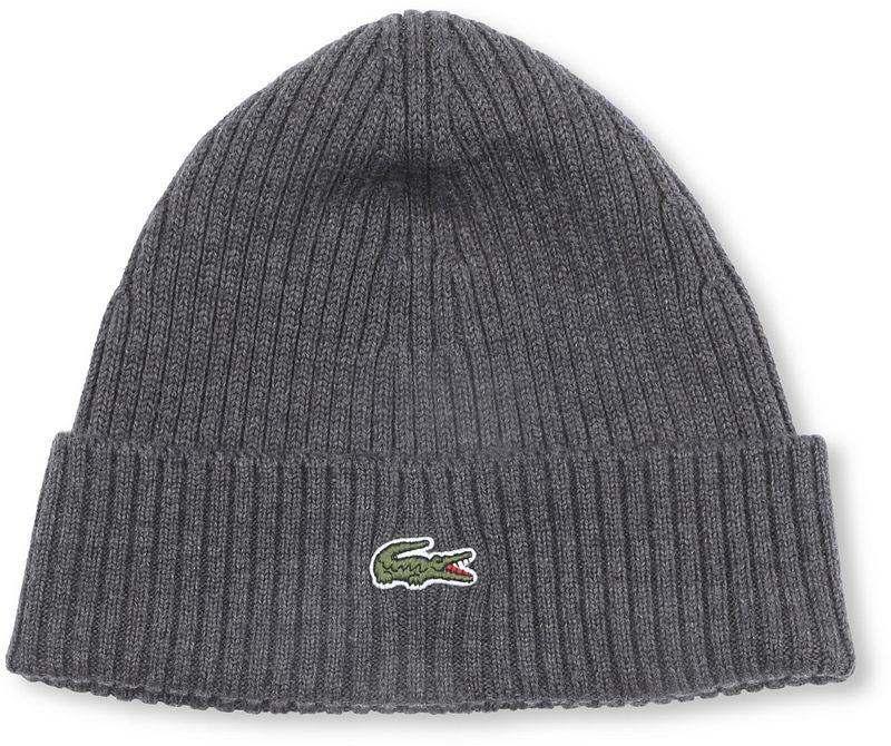 Lacoste Knitted Mütze Wolle Anthrazit - günstig online kaufen