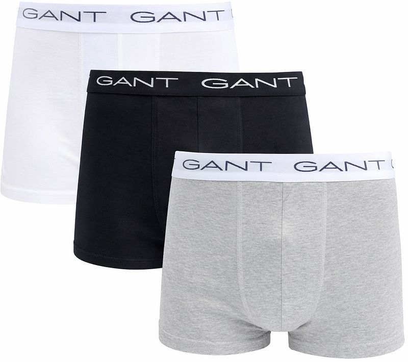 Gant Boxershorts trunk 3er-Pack Schwarz Grau Weiß - Größe M günstig online kaufen
