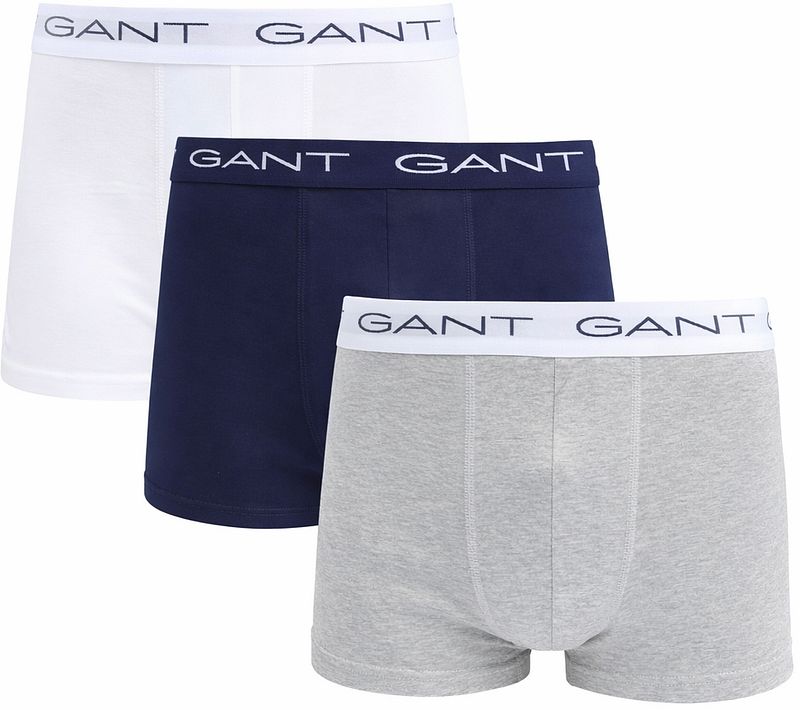 Gant Boxershorts trunk 3er-Pack Schwarz Grau Weiß - Größe S günstig online kaufen