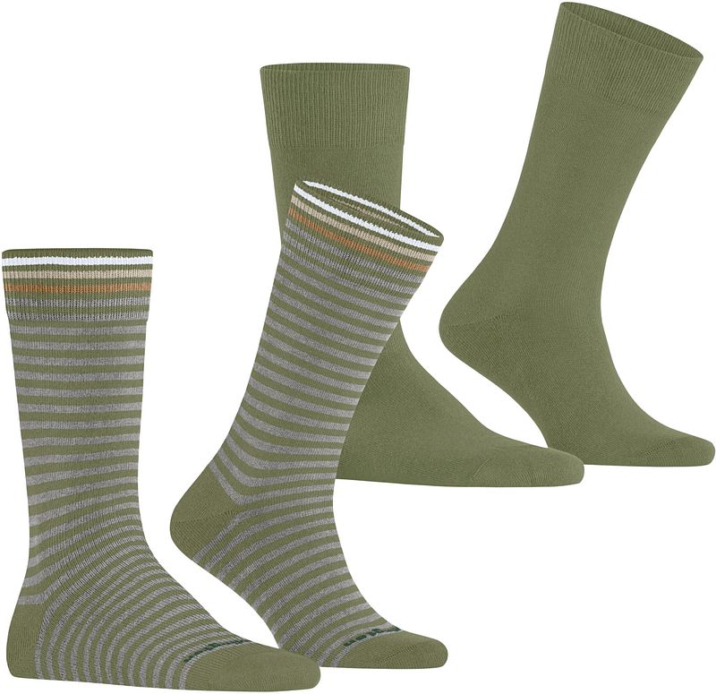 Burlington Everyday 2-Pack Streifen Grün - Größe 40-46 günstig online kaufen