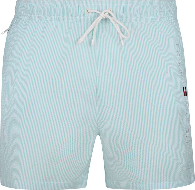 Tommy Hilfiger Badeshorts Drawstring Seersucker Aqua - Größe M