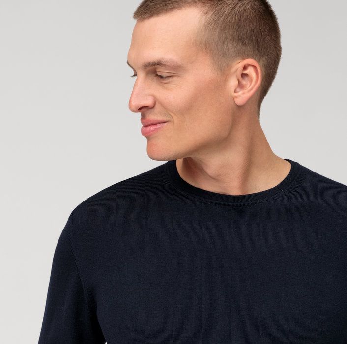 Olymp Pullover O-Hals Wolle Dunkelblau - Größe XXL günstig online kaufen