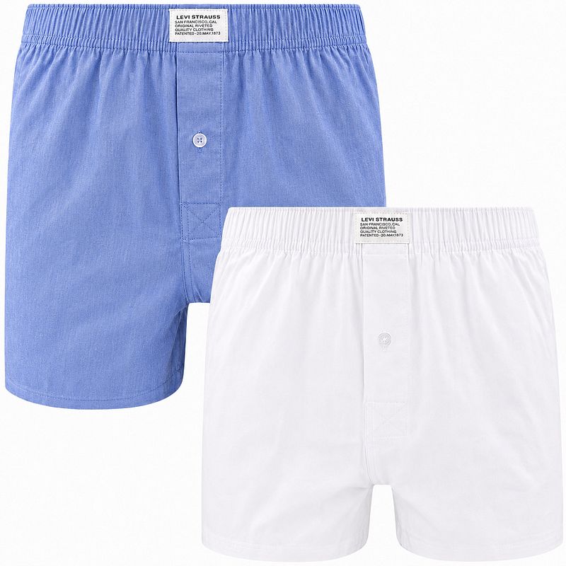 Levis Levi's Woven Boxershorts 2-Pack Blau Weiß - Größe Xl
