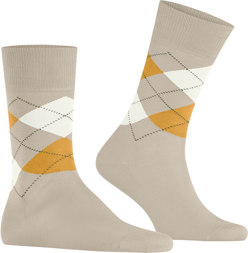 Burlington Manchester Socken Kariert Ecru 4850 - Größe 40-46 günstig online kaufen