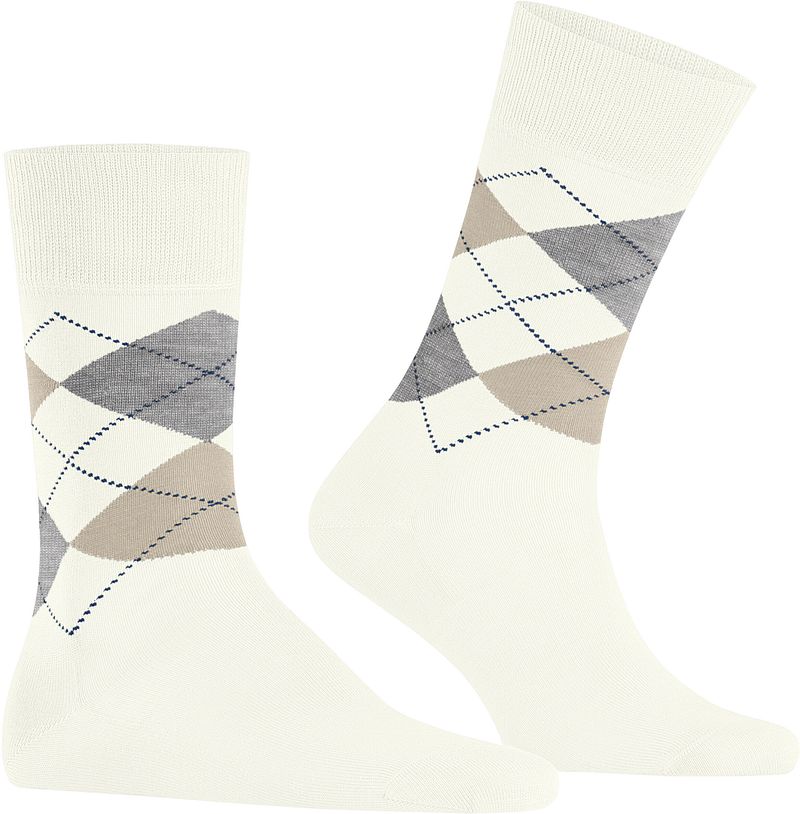 Burlington Manchester Socken Kariert Off-White 2049 - Größe 40-46 günstig online kaufen