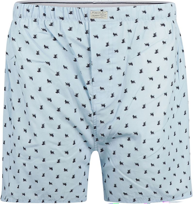 Steppin' Out Boxershort Löwen-Print Hellblau - Größe S