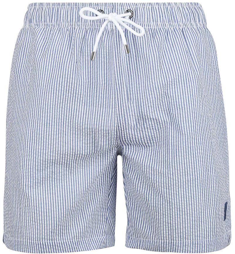 Suitable Zwembroek Stripe Seersucker Blauw