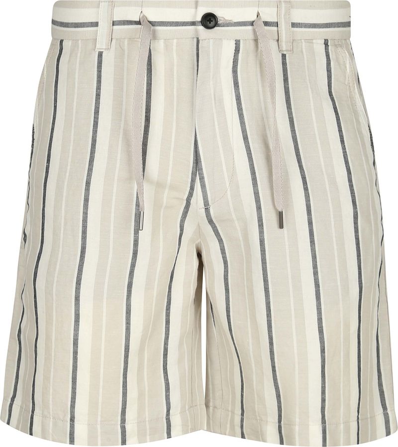 Boss Chino Short Linen Blend Stripes Beige - Größe 32 günstig online kaufen