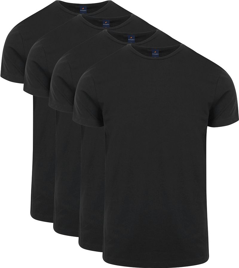 Suitable Ota T-shirt O-hals Zwart 4-Pack