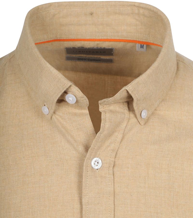 Suitable Hemd Flanel Beige - Größe M günstig online kaufen